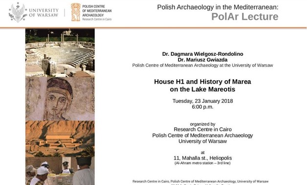 Promo image for the lecture from the 'Polish Centre of Mediterranean Archaeology' Facebook page, January 3, 2018 - Polish Centre of Mediterranean Archaeology official Facebook 
