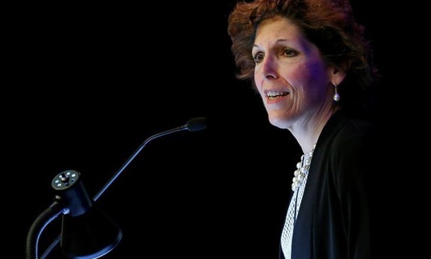FILE PHOTO: Cleveland Federal Reserve President and CEO Loretta Mester gives her keynote address at the 2014 Financial Stability Conference in Washington, U.S., December 5, 2014. REUTERS/Gary Cameron/File Photo