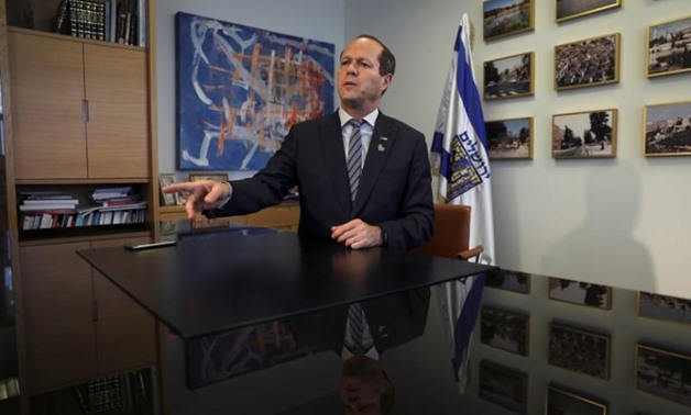 Nir Barkat, the mayor of Jerusalem, speaks during his interview with Reuters in his office at the Jerusalem Municipality April 24, 2017. REUTERS/Ronen Zvulun 