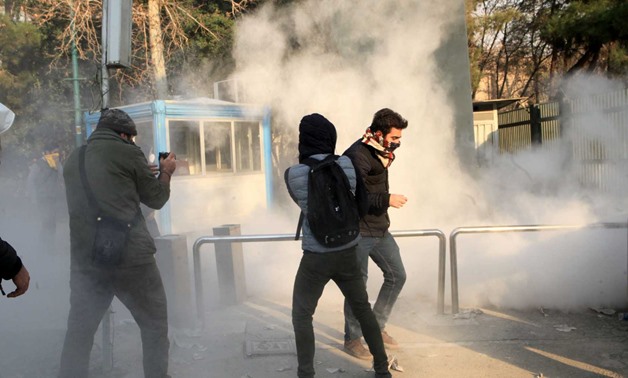 Iranian protesters in Tehran on January 1, 2018 - AFP/Ryan Saavedra