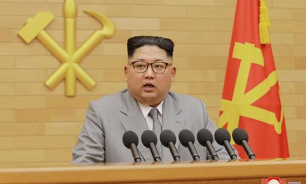 North Korea's leader Kim Jong Un speaks during a New Year's Day speech CREDIT: REUTERS
