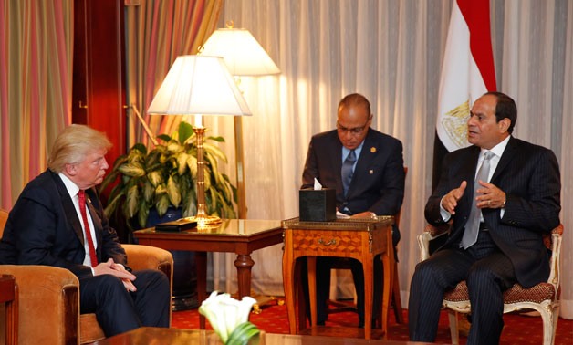 Egyptian President Abdel Fatah al-Sisi (R) and American President Donald Trump (L) - YOUM7 (Archive)