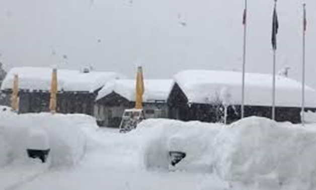 FILE PHOTO: A hotel covered in snow is seen in Zermatt resort, Switzerland January 8, 2018, in this picture obtained from social media.