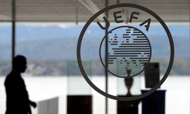 A logo is pictured at the UEFA headquarters in Nyon, Switzerland, April 15, 2016. REUTERS/Denis Balibouse 