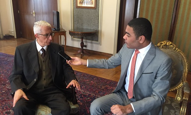 Egypt Today reporter interviews Deputy Foreign Minister for African Affairs, Ambassador Hamdy Louza at his office-  Photo courtesy of Louza's media office.