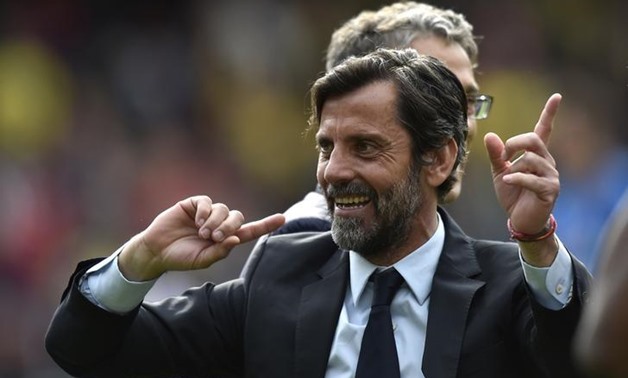 Britain Soccer Football - Watford v Sunderland - Barclays Premier League - Vicarage Road - 15/5/16 Watford manager Quique Sanchez Flores during the lap of honour at the end of his last game in charge Reuters / Toby Melville Livepic/File Photo 
