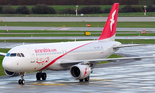 An Air Arabia Egypt A320 flight in Zurich Kloten- CC via Wikimedia