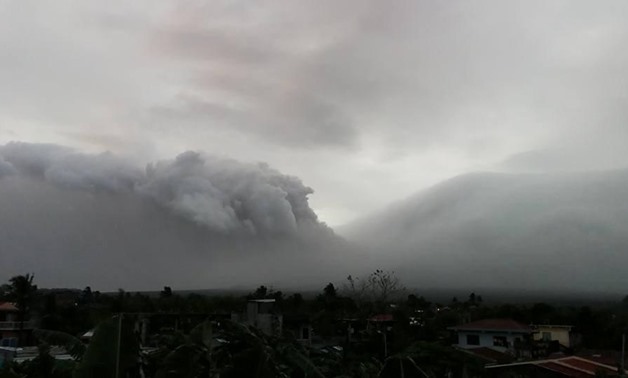 Mount Mayon erupts in Legazpi City, Philippines, January 13, 2018 in this still obtained from social media. Picture taken January 13, 2018 - Reuters
