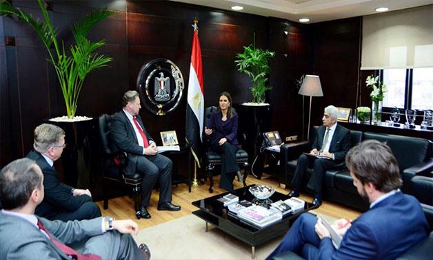 Minister of Investment and International Cooperation Sahar Nasr during her meeting with the European Commission's Neighborhood Policy and Enlargement Negotiations - Press photo
