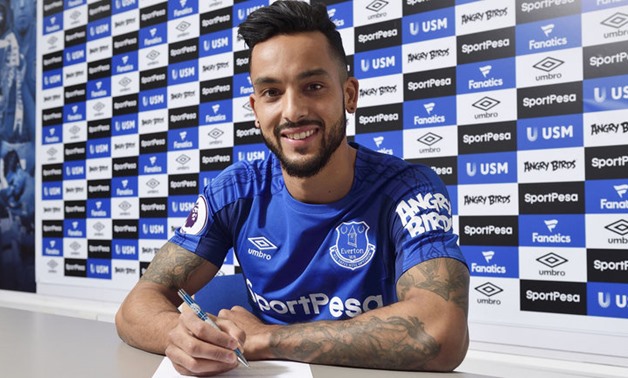 Theo Walcott signs for Everton, Jan, 17, 2018, Photo courtesy of Everton Official website