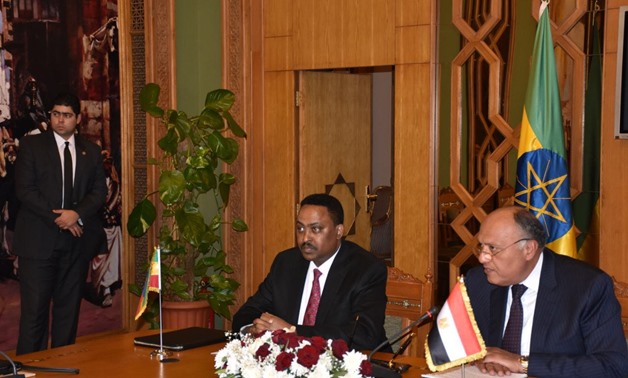 Closing session of the Ministerial Meeting between Minister of Foreign Affairs Samah Shoukry and Ethiopian Prime Minister Hailemariam Desalegn - Press Photo