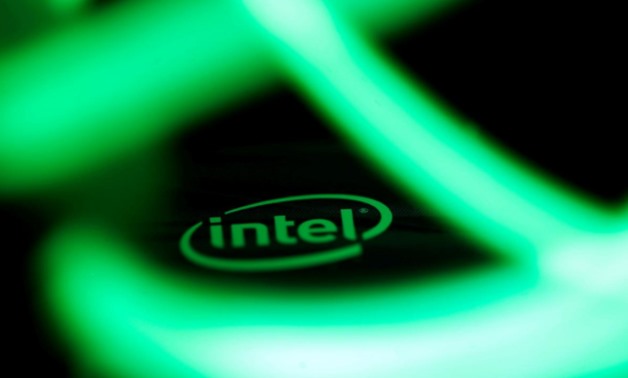 Intel logo is seen behind LED lights in this illustration taken January 5, 2018. REUTERS/Dado Ruvic/Illustration

