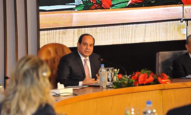 President Abdel Fatah al-Sisi during the second session of the three-day conference of ‘Tale of a Homeland’ on January 18, 2018 - Press photo