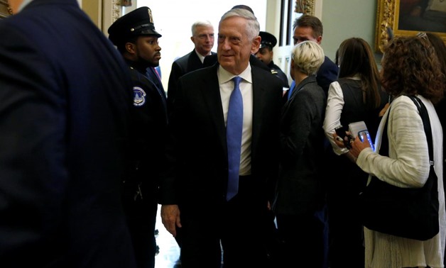 U.S. Secretary of Defense James Mattis walks from a meeting with Senate Republicans on Capitol Hill in Washington, U.S., January 9, 2018. REUTERS/Joshua
