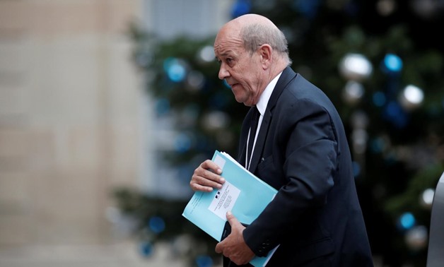 French Foreign Affairs Minister Jean-Yves Le Drian arrives at the Elysee Palace in Paris, France, January 5, 2018. REUTERS/Benoit Tessier
