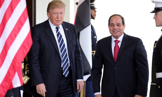 U.S. President Donald Trump welcomes Egypt's President Abdel Fattah al-Sisi at the White House in Washington - REUTERS/Carlos Barria