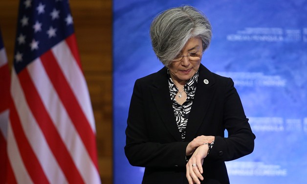 South Korean Minister of Foreign Affairs Kang Kyung-wha gestures during the Foreign Ministers’ Meeting on Security and Stability on the Korean Peninsula in Vancouver, British Columbia, Canada January 16, 2018. REUTERS/Ben Nelms