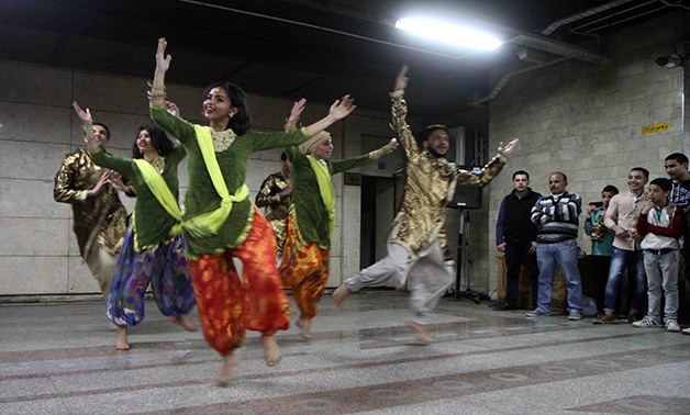Part of the Indian Embassy celebration at Al Sadat Metro station - YOUM7 (Archive)