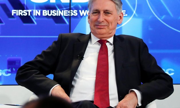 Britain's Chancellor of the Exchequer Philip Hammond attends the World Economic Forum (WEF) annual meeting in Davos, Switzerland January 25, 2018.
