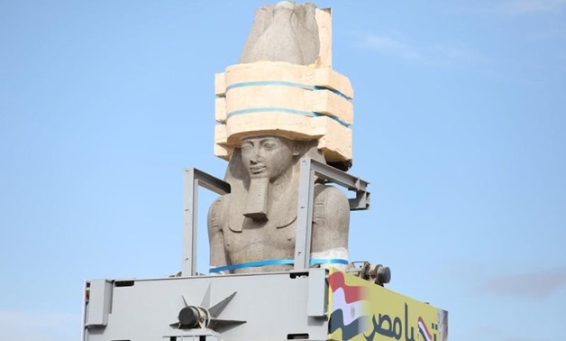 The Statue of King Ramses II is seen on the way to the Grand Egyptian Museum in Cairo, Egypt January 25, 2018. REUTERS/Mohamed Abd El Ghany