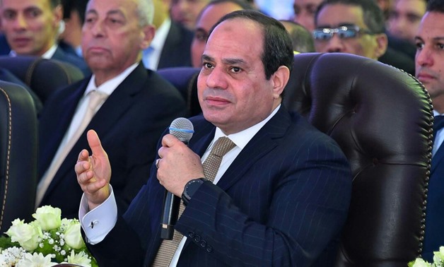 FILE: President Sisi during the inauguration of development projects in Beni Suef on January 21, 2018