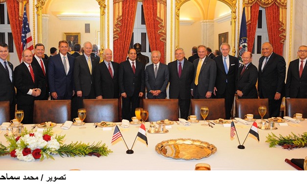 President Sisi with U.S. lawmakers -
 Photo courtesy of Egyptian Presidential office