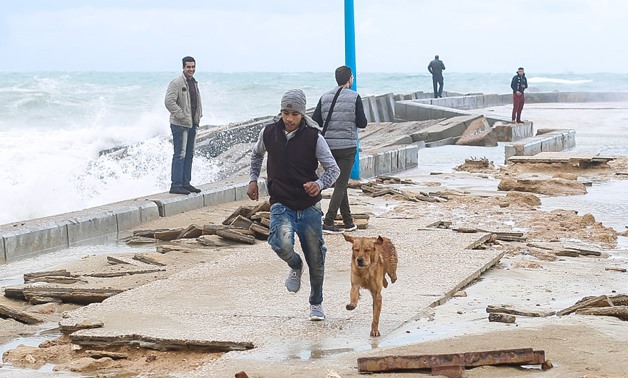 The bad weather and rainfall wave continues in Egypt’s cities for the second day, Alexandria governorate, Jan. 26, 2018 -  Egypt Today/Kariem abdel Aziz