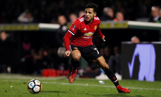 Soccer Football - FA Cup Fourth Round - Yeovil Town vs Manchester United - Huish Park, Yeovil, Britain - January 26, 2018 Manchester United’s Alexis Sanchez in action Action Images via Reuters/Paul Childs