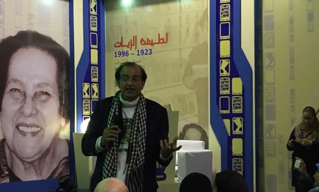 Bassam el-Shamaa' during the lecture at CIBF – Rana Atef