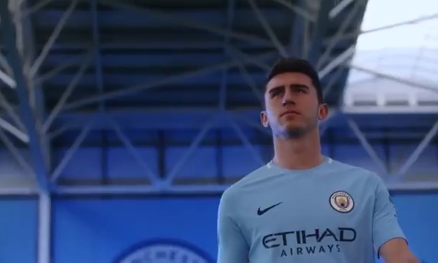 Aymeric Laporte with Manchester City’s jersey, Courtesy of Manchester City’s official account on Twitter
