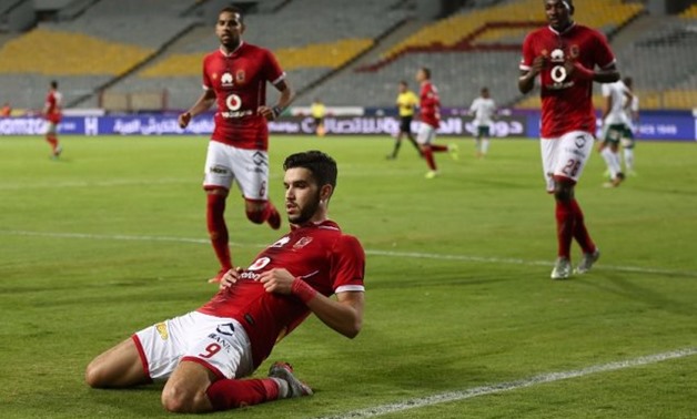 Walid Azzarou celebrates his goal against Al Masry in the Egyptian League—FILE 
