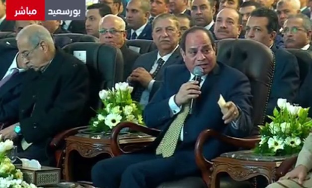 President Abdel Fatah al-Sisi during the inauguration ceremony of the Zohr natural gas field on Jan. 31, 2018 - video screenshot