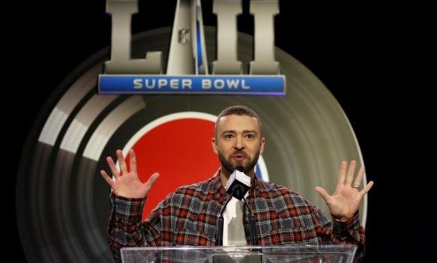 Super Bowl half time entertainer Justin Timberlake gives a news conference about his upcoming performance in Minneapolis, Minnesota, U.S. February 1, 2018 REUTERS/Kevin Lamarque
