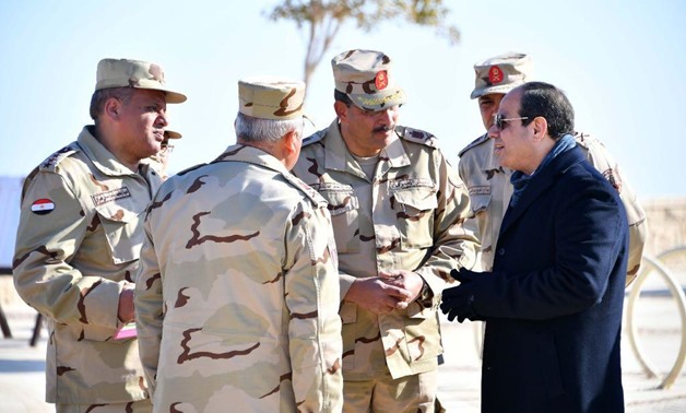 Sisi was briefed on the developments of the Galala Mountain projects in the Red Sea area between Ain Sokhna and Zafarana, February 2, 2018- Press photo