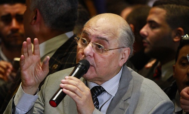 Moussa Mostafa Moussa in a press conference after submitting his candidacy for 2018 presidential election on Monday - Egypt Today/ Hussein Tallal
