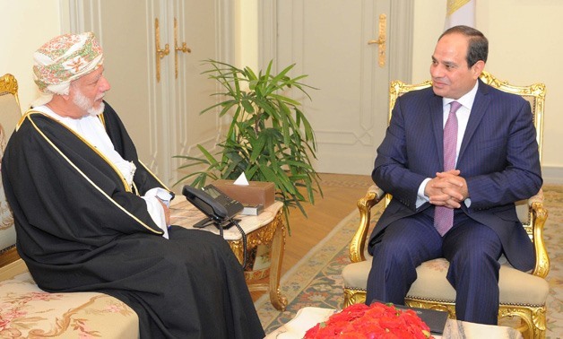 Caption: Omani Sultan Qaboos bin Said al-Said with Egyptian President Abdel Fatah al-Sisi during his visit to Cairo in April - Press photo