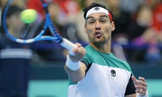 Fognini in action against Daniel on Friday - JIJI PRESS/AFP/File

