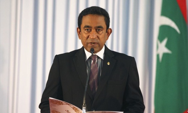 Abdulla Yameen takes his oath as the President of Maldives during a swearing-in ceremony at the parliament in Male November 17, 2013 -REUTERS/Waheed Mohamed