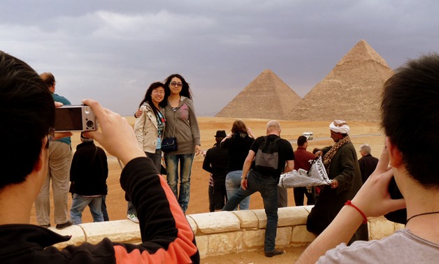 Chinese tourists in Egypt - Press Photo