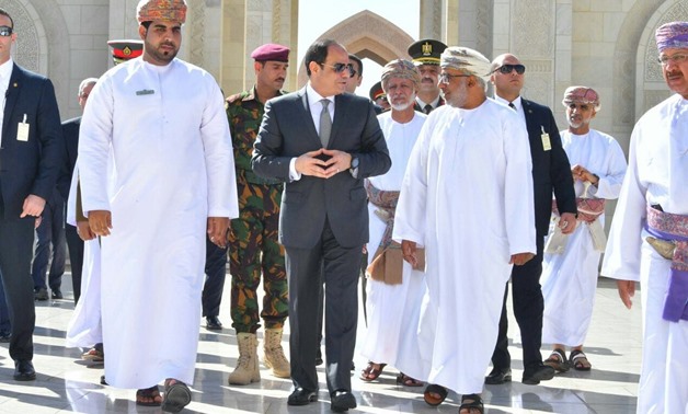 President Abdel Fatah al-Sisi during his visit to Oman on February 5, 2018- Press Photo