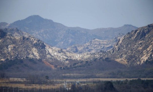 A N. Korean guard post on the road leading to N. Korea's Mount Kumgang in the demilitarized zone separating the two Koreas April 11, 2013. REUTERS/Lee Jae-Won