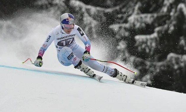 Lindsey Vonn of the US competes during a training session ahead of the FIS Alpine Skiing World Cup in Garmisch-Partenkirchen, southern Germany, on February 3, 2018

