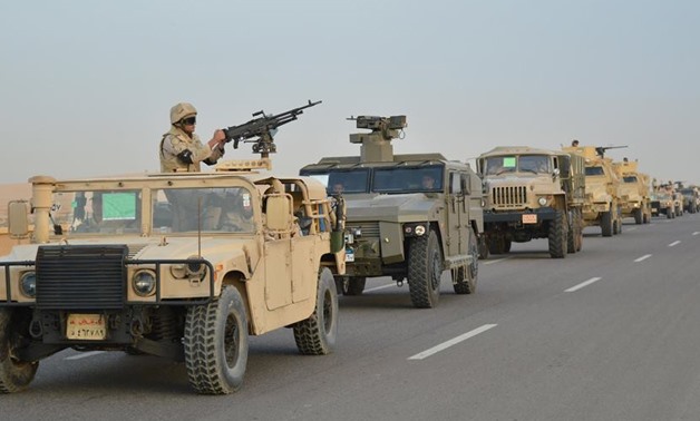 Egypt's ground troops in a full-scale offensive against militants in North Sinai on Friday, February 9, 2018 - Photo courtesy of the Ministry of Defense