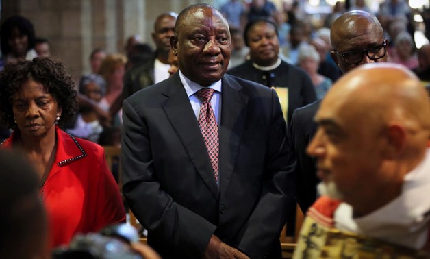 South African Deputy-President Cyril Ramaphosa attends church service at St George's Cathedral in Cape Town, South Africa, February 11, 2018. REUTERS/Sumaya Hisham