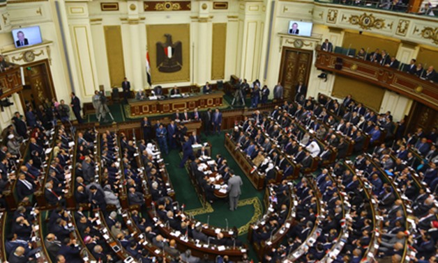 A general view taken on January 10, 2016 shows members of Egypt's new parliament meeting during a session in the capital Cairo (AFP)