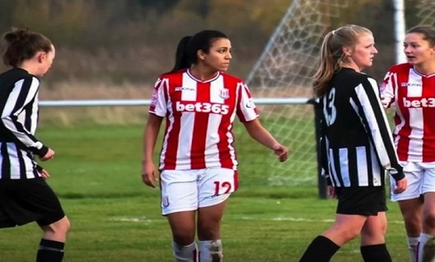 Sarah Essam with Stoke City’s jersey – Stoke City official website