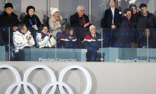 FILE PHOTO: Pyeongchang 2018 Winter Olympics – Opening ceremony – Pyeongchang Olympic Stadium - Pyeongchang, South Korea – February 9, 2018 - President of South Korea Moon Jae-in, his wife Kim Jung-Sook, President of the Presidium of the Supreme People's 