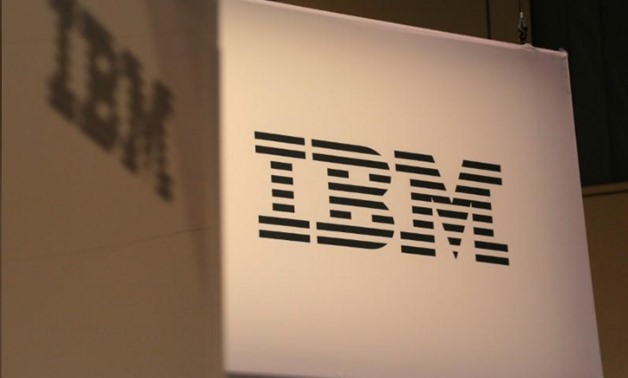 FILE PHOTO: The logo for IBM is seen at the SIBOS banking and financial conference in Toronto, Ontario, Canada October 19, 2017. REUTERS/Chris Helgren
