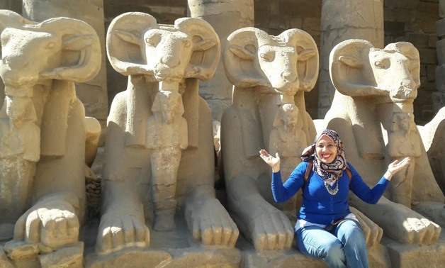 Rabab Fathy at Karnak Temple in Luxor, December 2017 – Egypt Today