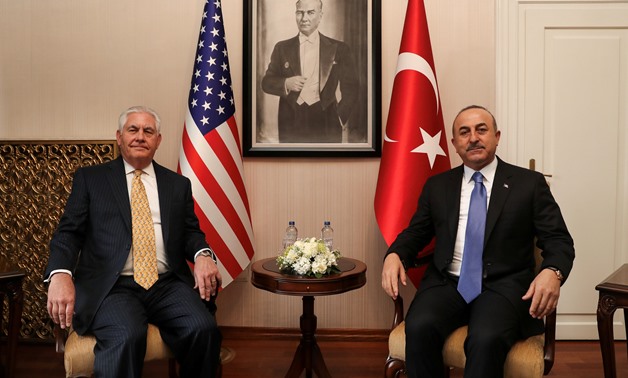 Turkish Foreign Minister Mevlut Cavusoglu and U.S. Secretary of State Rex Tillerson in Ankara, Turkey on 16 February 2018 - Reuters